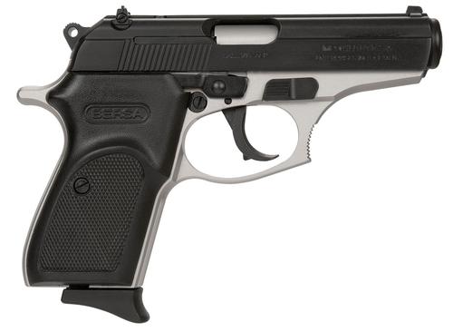 Bersa Thunder 380 Pistol T380DT8, 380 ACP, 3.50in, Black Textured Polymer, Satin Nickel Finish, 8 Rds