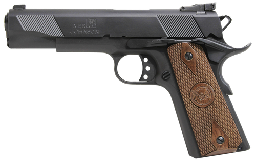 Iver Johnson 1911 A1 Eagle Pistol EAGLE9, 9mm Luger, 5in, Dymondwood Walnut Grips, Matte Blued Finish, 9 Rds