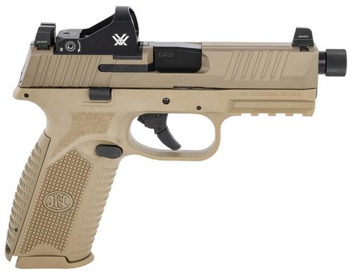 FN Herstal 509T Full Size Pistol 66100845, 9mm, 4.50", FDE Polymer Grips, FDE Finish, w/Vortex Viper Optic, Threaded, 17/24 Rds