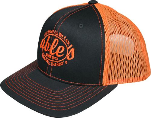 Able's Mesh Cap Charcoal, Neon Orange (ACCNO)