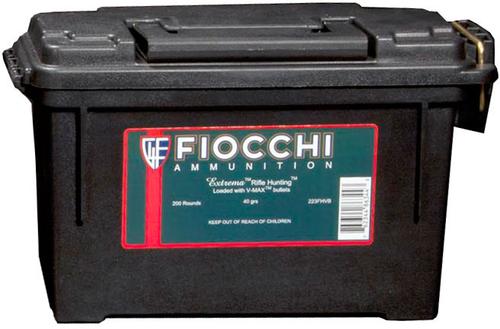 Fiocchi Extrema Rifle Ammunition 223FHVB, 223 Remington, Hornady V-Max Polymer Tip, 40 GR, 3650 fps, 200 Rd/Can
