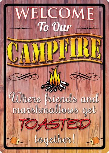 Rivers Edge Products Welcome To Our Campfire Tin Sign
