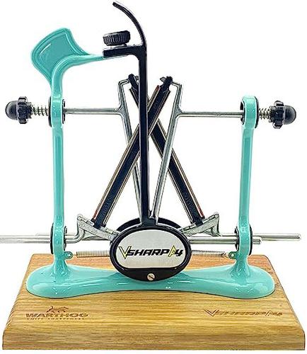 Warthog V-Sharp A4 Elite Knife Sharpener w/Blackwood Base, Aqua Sky (EA4AQ)