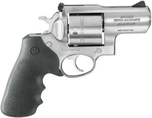 Ruger Super Redhawks Revolver 5302, 480 Ruger, 2.5 in, Rubber Grip, Stainless Finish, 6 Rd