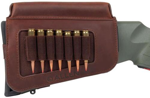 Allen Westcliff Leather Buttstock Cartridge Carrier w/Cheek Riser, Brown (8519)