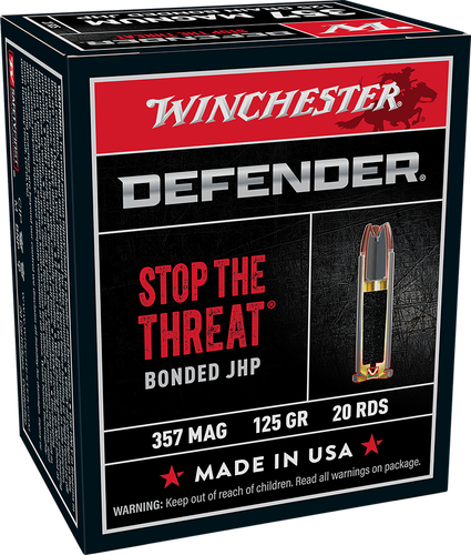 Winchester PDX1 Defender Pistol Ammunition S357MPDB, 357 Magnum, Personal Defense Expandable, 125 GR, 1325 fps, 20 Rd/bx