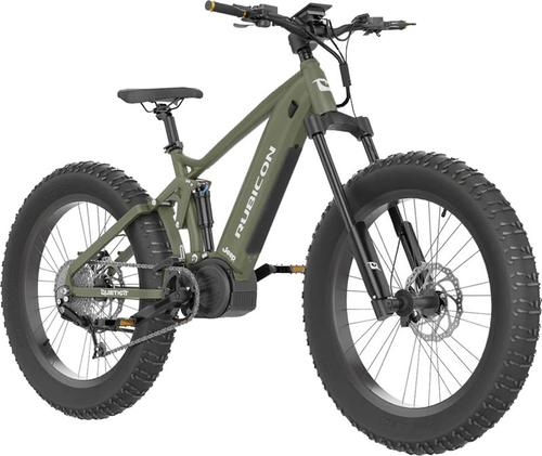 QuietKat Rubicon E-Bike, 1000w Motor, Medium, Military Green, 32-63 Mile Range (RBC-10-GRN-17)