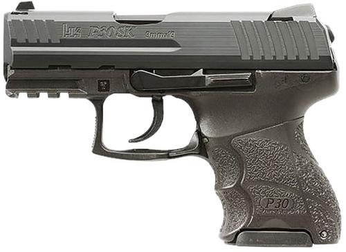 Heckler & Koch P30SK V1 LEM Pistol 81001105, 9mm Luger, 3.27in, Black Interchangeable Backstrap Grips, Black Finish, 15 Rds