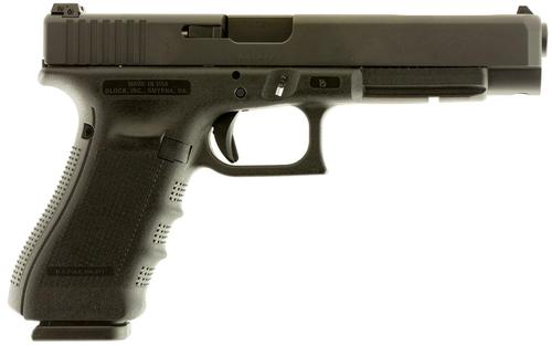 Glock 34 Gen4 Pistol UG3430103, 9mm, 5.3", Black Interchangeable Backstrap Grips, Black Finish, 17 Rds