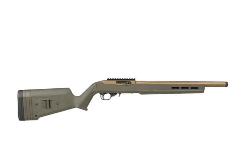 Ruger 10/22 Magpul Hunter Rifle 31192, 22 Long Rifle, 16" Threaded/Fluted Heavy Barrel, Magpul Hunter OD Green Stock, Bronze Finish, 10+1