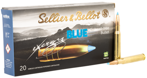 Sellier & Bellot Rifle Ammunition SB3006XA, 30-06 Springfield, TAC-EX-Blue, 165 gr, 2785 fps, 20 Rd/Bx