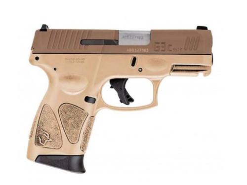 Taurus G3C Pistol 1-G3C93ET, 9mm, 3.2in, Tan Polymer Grips, 12 Rds
