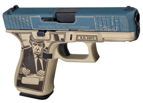 Glock G19 Gen5 Gulf of America Pistol PA195S204NGOA, 9mm, 4.02in, Tan w/Trump Finish, 15 Rds