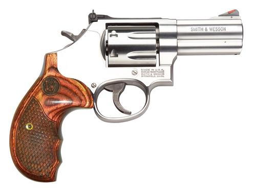 Smith & Wesson 686 Plus Deluxe Revolver 150713, 357 Mag, 3", Wood Grips, Stainless Steel Finish, 7 Rds