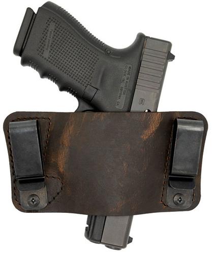 Versacarry Orion OWB/IWB Holster, Metal Clips, Size 1, Brown Leather (22101)