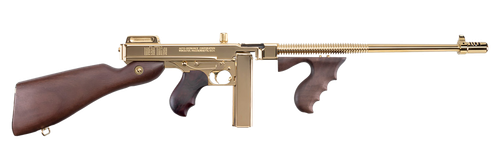 Thompson 1927A1 Deluxe Carbine T150DTG, 45 ACP, 16.5", Semi-Auto, Walnut Stock, Titanium Gold Plated, 50 Round & 20 Round Mags