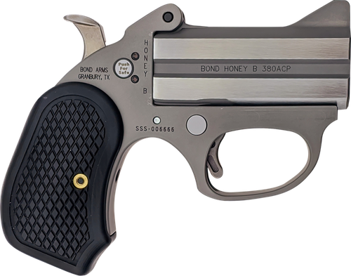 Bond Arms Honey B Derringer BAHB9MM, 9mm, 3", Black Rubber Grip, Stainless Finish, 2 Rd