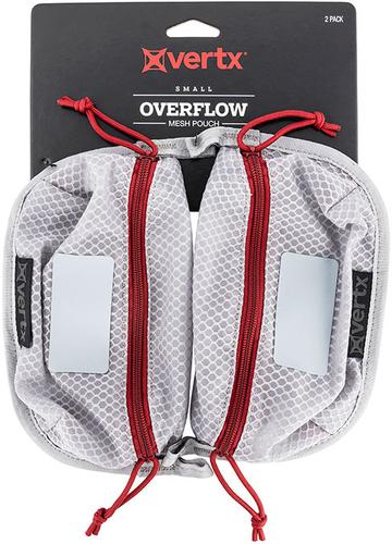 Vertx Overflow Mesh Pouch Nylon w/Hook Back Panel, White/Red, 2 PACK (VTX5195AGYNA)
