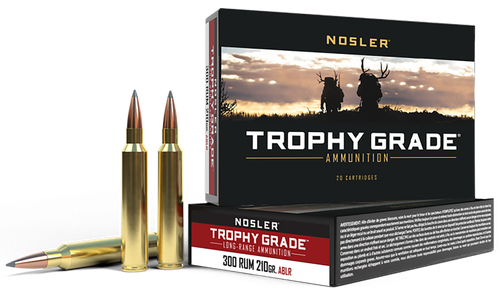 Nosler Long Range Rifle Ammunition 60129, 300 Remington Ultra Magnum, AccuBond, 210 GR, 2920 fps, 20 Rd/Bx
