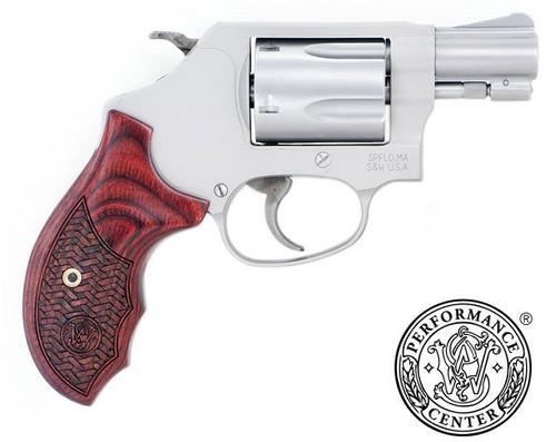Smith & Wesson 637 Performance Center Revolver 170349, 38 Special, 1-7/8", Basketweave Wood Grips, Matte Silver Finish