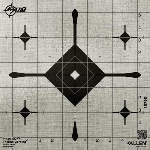 Allen 15795 EZ-Aim Adhesive Thermal Target, Grid Bullseye, 12" x 12" Gray, 1 Target