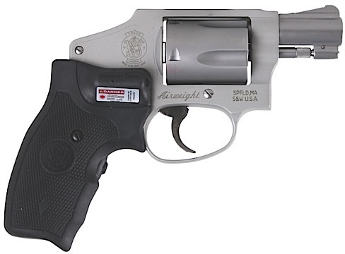 Smith & Wesson 642 Airweight Revolver 163811, 38 Spl +P, 1.88", Crimson Trace Laser Grips, Stainless Finish, 5 Rd