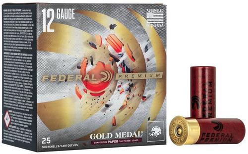 Federal Premium Gold Medal Grand Paper Shotshells GMT1118, 12 Ga, 2-3/4", 1 oz, 1290 fps, #8 Lead Shot, 25 Rds/bx