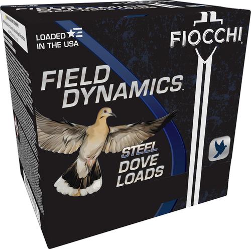 Fiocchi Field Dynamics Dove & Quail Shotshells 12DLS187, 12 Gauge, 2-3/4", 1 1/8 oz, 1375 fps, #7 Steel Shot, 25 Rds/box
