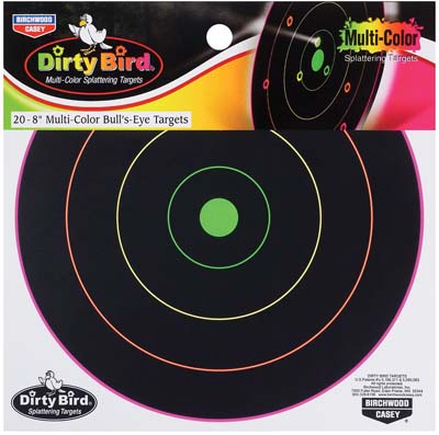 Birchwood Casey 35820 Dirty Bird Multi-Color Splattering 8 in. Targets, 20 Targets