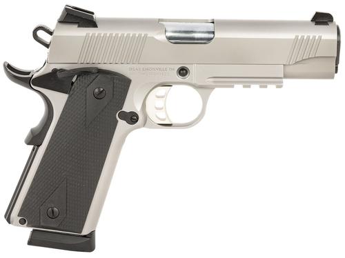 Tisas 1911 Carry Pistol 10100124, 45 ACP, 4.25in, Black Rubber, Stainless Finish, 8 Rds