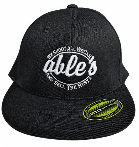 Able's Flex Fit Cap w/Flat Bill Black (6 7/8 - 7 1/4), Small