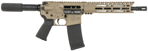 Diamondback Carbon DB15 Pistol DB1915K061, 5.56 NATO, 10in, No Stock, MOE Grips, FDE Finish, 30 Rds