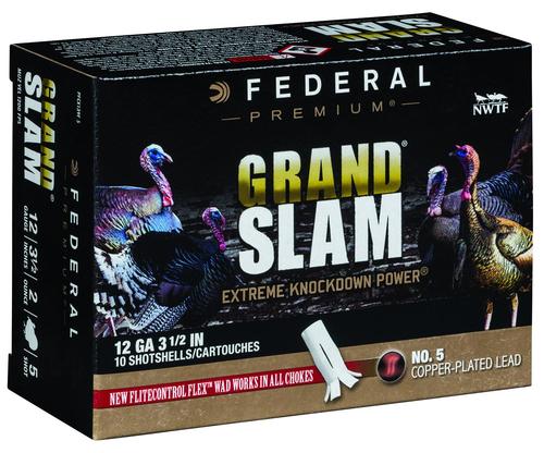 Federal Premium Grand Slam Turkey Shotshells PFCX139F5, 12 Gauge, 3-1/2", 2 oz, #5 Lead Shot, 10 Rds/bx