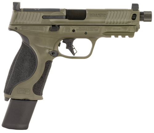 Smith and Wesson M&P PC M2.0 Optic Ready Pistol, 9mm, 4.80in, Interchangeable Backstrap Grips, OD Green Cerakote Finish, 23 Rds