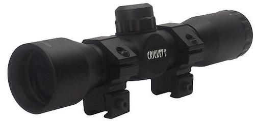 Crickett Rifle Scope 054, 4x, 32mm Obj, 1" Tube Dia, Black, Mil-Dot Reticle