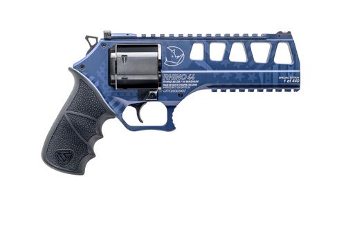 Chiappa Rhino 60DS Revolver 340.349, 44 Magnum, 6", Hogue Rubber Grips, Navy Blue American Flag, 6 Rds