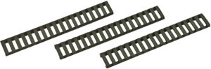Falcon 4373OD 3-Pack OD Green Low Profile Rail Cover 18 Slot