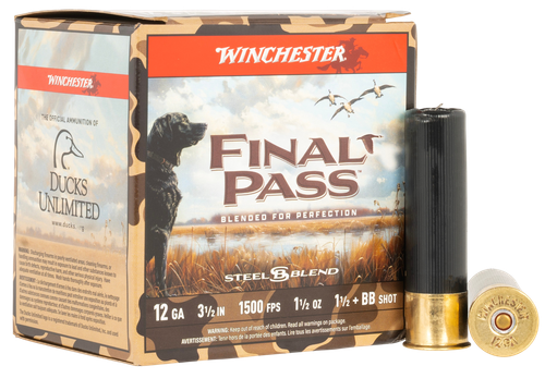Winchester Final Pass, 12 Gauge, 3.50", 1 1/2 oz, 1400 fps, BB/1.5 Shot, 25 Rd/bx