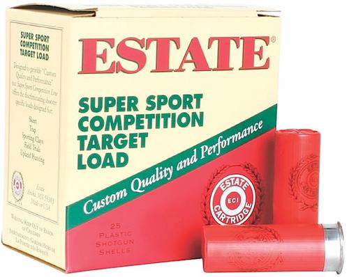 Estate Super Sport Target Shotshells SS12L1, 12 Gauge, 2-3/4", 1 oz, 1180 fps, #8 Lead Shot, 25 Rds/Bx