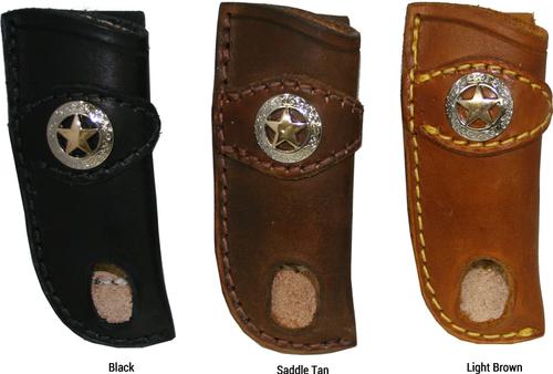 A&M Leatherwork Handmade Case Trapper Knife Sheath, Light Brown, Texas Star (AMLW49TXLB)