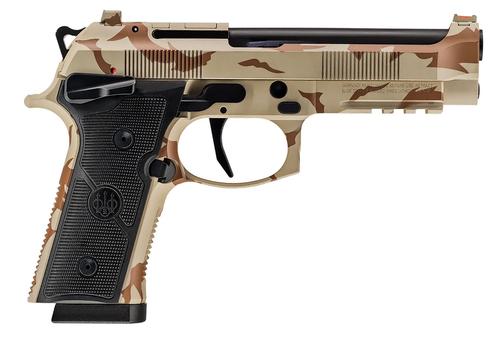 Beretta 92XI Optic Ready Pistol SPEC0743A15, 9mm Luger, 4.70in, Black Textured, Desert DPM Cerakote Finish, 15 Rds