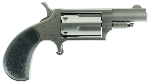 North American Rubber Grip Revolver North American22MGRC, 22 Magnum (WMR), 1.12 in, Rubber Grip, Stainless Finish, 5 Rd