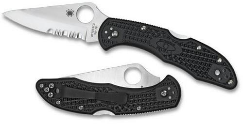 Spyderco Delica Partially Serrated Edge Folding Knife C11PSBK