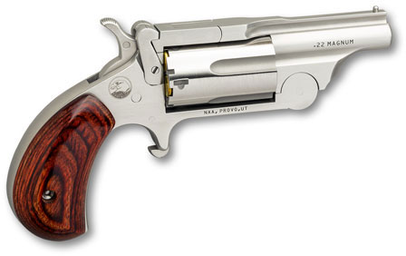 North American Arms Ranger II Revolver 22MBTII, 22 Mag, 1.625", Wood Grips, Stainless Finish, 5 Rds