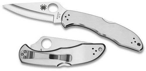 Spyderco Delica II Folding Knife w/Stainless Steel Handle/Plain Edge C11P