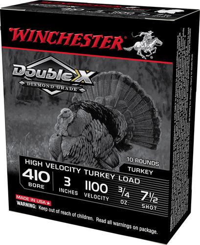 Winchester Double X Diamond Grade Game Load STH4137, 410 Gauge, 3", 3/4 oz, 1100 fps, #7.5 Lead Shot, 10 Rds/Bx