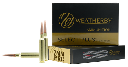 Weatherby Select Plus Rifle Ammunition F7PRC150SCO, 7mm PRC, Swift Scirocco, 150 gr, 3050 fps, 20 Rd/Bx