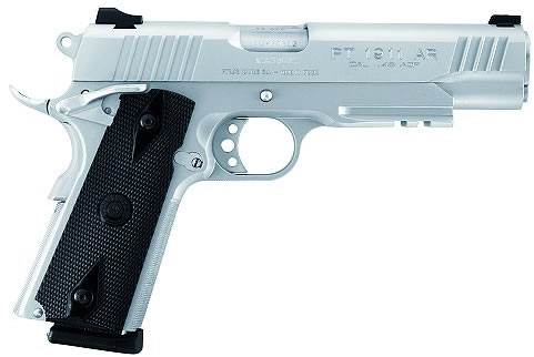 Taurus PT-1911 Large Frame Pistol 1191109SS1, 45 ACP, 5 in, Checkered Black Grip, Stainless Steel Finish, Light Rail, 8 Rd