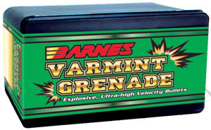 Barnes Varmint Grenade, .224", 22 Caliber, FB, 36 Grain, 250 Per Box (22456), Not Loaded