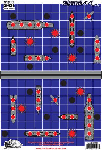 Pro Shot Products 12" x 18" Game Series Shipwreck Heavy Tag Paper Target, 8 Pack